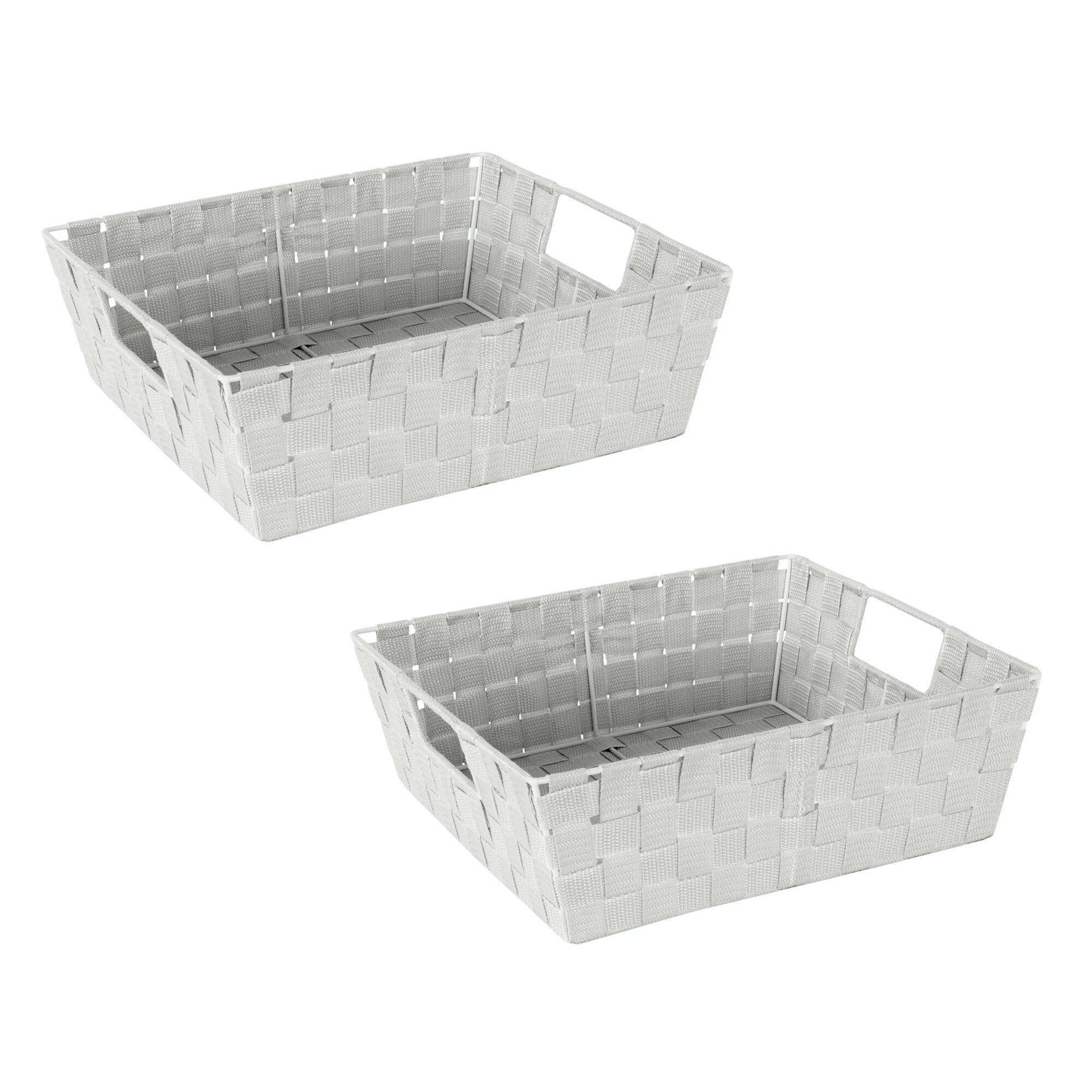 Simplify Heather Gray Large Storage Shelf Tote Set